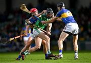 24 October 2021; David Woulfe of Kilmallock in action against Josh Considine, left, and Diarmuid Byrnes of Patrickswell during the Limerick County Senior Club Hurling Championship Final match between Kilmallock and Patrickswell at TUS Gaelic Grounds in Limerick. Photo by Piaras Ó Mídheach/Sportsfile