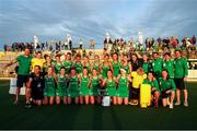 24 October 2021; Ireland players celebrate with the cup following the FIH Women's World Cup European Qualifier Final match between Ireland and Wales at Pisa in Italy. Photo by Roberto Bregani/Sportsfile