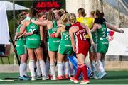 24 October 2021; Ireland players celebrate their victory following the FIH Women's World Cup European Qualifier Final match between Ireland and Wales at Pisa in Italy. Photo by Roberto Bregani/Sportsfile