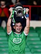 24 October 2021; Kilmallock captain Philip O'Loughlin lifts the cup after the Limerick County Senior Club Hurling Championship Final match between Kilmallock and Patrickswell at TUS Gaelic Grounds in Limerick. Photo by Piaras Ó Mídheach/Sportsfile