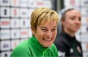 25 October 2021; Manager Vera Pauw during a Republic of Ireland Women press conference at Helsinki Olympic Stadium in Helsinki, Finland. Photo by Stephen McCarthy/Sportsfile