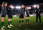 25 October 2021; Manager Vera Pauw speaks to her players during a Republic of Ireland Women training session at Helsinki Olympic Stadium in Helsinki, Finland. Photo by Stephen McCarthy/Sportsfile