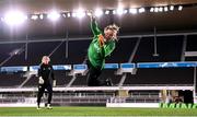 25 October 2021; Goalkeeper Courtney Brosnan during a Republic of Ireland Women training session at Helsinki Olympic Stadium in Helsinki, Finland. Photo by Stephen McCarthy/Sportsfile