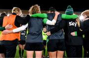 25 October 2021; Republic of Ireland captain Katie McCabe speaks to her team-mates during a Republic of Ireland Women training session at Helsinki Olympic Stadium in Helsinki, Finland. Photo by Stephen McCarthy/Sportsfile