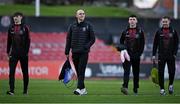 25 October 2021; Bohemians players, from left, Stephen Mallon, Georgie Kelly, Ali Coote and Liam Burt arrive before the SSE Airtricity League Premier Division match between Bohemians and Waterford at Dalymount Park in Dublin. Photo by Seb Daly/Sportsfile