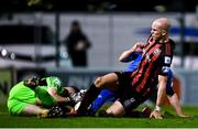 25 October 2021; Georgie Kelly of Bohemians collides with Waterford goalkeeper Paul Martin during the SSE Airtricity League Premier Division match between Bohemians and Waterford at Dalymount Park in Dublin. Photo by Seb Daly/Sportsfile