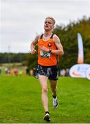 17 October 2021; Aaron Smith of Cilles AC, Meath, on his way to finishing third in the Junior Men's 6000m during the Autumn Open International Cross Country at the Sport Ireland Campus in Dublin. Photo by Sam Barnes/Sportsfile