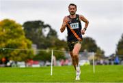 17 October 2021; Sergiu Cibanu of Clonliffe Harriers AC, Dublin, competing in the Master Men's 7500m  during the Autumn Open International Cross Country at the Sport Ireland Campus in Dublin. Photo by Sam Barnes/Sportsfile