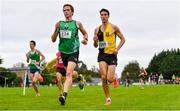 17 October 2021; Adam Kirk Smith, left, and Eoin Everard of Kilkenny City Harriers AC, competing in the Senior Men's 7500m  during the Autumn Open International Cross Country at the Sport Ireland Campus in Dublin. Photo by Sam Barnes/Sportsfile