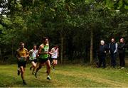 17 October 2021; Athletics Ireland president John Cronin, third from right, and members of European Athletics watch the Senior Men's race during the Autumn Open International Cross Country at the Sport Ireland Campus in Dublin. Photo by Sam Barnes/Sportsfile