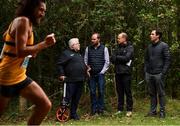 17 October 2021; Athletics Ireland president John Cronin, left, and members of European Athletics inspect the course during the Autumn Open International Cross Country at the Sport Ireland Campus in Dublin. Photo by Sam Barnes/Sportsfile
