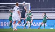 26 October 2021; Republic of Ireland goalkeeper Courtney Brosnan punches clear during the FIFA Women's World Cup 2023 qualifying group A match between Finland and Republic of Ireland at Helsinki Olympic Stadium in Helsinki, Finland. Photo by Stephen McCarthy/Sportsfile