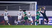 26 October 2021; Niamh Fahey of Republic of Ireland clears a late Finland attack on goal during the FIFA Women's World Cup 2023 qualifying group A match between Finland and Republic of Ireland at Helsinki Olympic Stadium in Helsinki, Finland. Photo by Stephen McCarthy/Sportsfile
