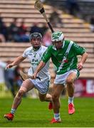 24 October 2021; Shane Walsh of Tullaroan in action against Mikey Butler of O'Loughlin Gaels during the Kilkenny County Senior Club Hurling Championship Semi-Final match between Tullaroan and O'Loughlin Gaels at UPMC Nowlan Park in Kilkenny. Photo by Sam Barnes/Sportsfile