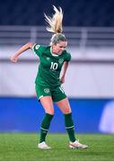 26 October 2021; Denise O'Sullivan of Republic of Ireland celebrates at the final whistle of the FIFA Women's World Cup 2023 qualifying group A match between Finland and Republic of Ireland at Helsinki Olympic Stadium in Helsinki, Finland. Photo by Stephen McCarthy/Sportsfile