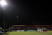 26 October 2021; Both teams stand for the national anthems before the FIFA Women's World Cup 2023 qualifying group D match between Northern Ireland and Austria at Seaview in Belfast. Photo by Ramsey Cardy/Sportsfile