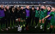 26 October 2021; Republic of Ireland players celebrate following the FIFA Women's World Cup 2023 qualifying group A match between Finland and Republic of Ireland at Helsinki Olympic Stadium in Helsinki, Finland. Photo by Stephen McCarthy/Sportsfile