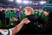 26 October 2021; Republic of Ireland assistant manager Eileen Gleeson speaks to players following the FIFA Women's World Cup 2023 qualifying group A match between Finland and Republic of Ireland at Helsinki Olympic Stadium in Helsinki, Finland. Photo by Stephen McCarthy/Sportsfile