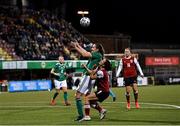 26 October 2021; Sarah McFadden of Northern Ireland in action against Barbara Dunst of Austria during the FIFA Women's World Cup 2023 qualifying group D match between Northern Ireland and Austria at Seaview in Belfast. Photo by Ramsey Cardy/Sportsfile