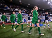 26 October 2021; Megan Connolly of Republic of Ireland before the FIFA Women's World Cup 2023 qualifying group A match between Finland and Republic of Ireland at Helsinki Olympic Stadium in Helsinki, Finland. Photo by Stephen McCarthy/Sportsfile
