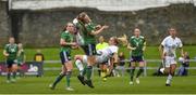 26 October 2021; Ellen Molloy of Republic of Ireland attempts an overhead kick during the UEFA Women's U19 Championship Qualifier Group 5 Qualifying Round 1 League A match between Northern Ireland and Republic of Ireland at Jackman Park in Markets Field, Limerick. Photo by Eóin Noonan/Sportsfile