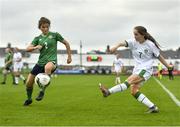 26 October 2021; Aoife Horgan of Republic of Ireland in action against Sarah Jane McMaster of Northern Ireland during the UEFA Women's U19 Championship Qualifier Group 5 Qualifying Round 1 League A match between Northern Ireland and Republic of Ireland at Jackman Park in Markets Field, Limerick. Photo by Eóin Noonan/Sportsfile