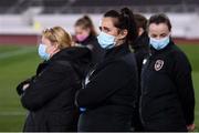 26 October 2021; Republic of Ireland team doctor Sinead Fitzpatrick before the FIFA Women's World Cup 2023 qualifying group A match between Finland and Republic of Ireland at Helsinki Olympic Stadium in Helsinki, Finland. Photo by Stephen McCarthy/Sportsfile