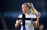 26 October 2021; Adelina Engman of Finland during the FIFA Women's World Cup 2023 qualifying group A match between Finland and Republic of Ireland at Helsinki Olympic Stadium in Helsinki, Finland. Photo by Stephen McCarthy/Sportsfile