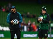 23 October 2021; Connacht defence coach Colm Tucker, right, alongside Bundee Aki during the United Rugby Championship match between Connacht and Ulster at Aviva Stadium in Dublin. Photo by David Fitzgerald/Sportsfile