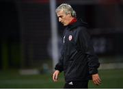27 August 2021; Derry City coach Jim McGuinness before the EA Sports U19 Enda McGuill Cup Final match between Derry City and Bohemians at the Ryan McBride Brandywell Stadium in Derry. Photo by Piaras Ó Mídheach/Sportsfile