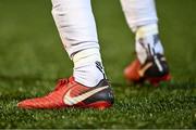 27 August 2021; A general view of football boots during the EA Sports U19 Enda McGuill Cup Final match between Derry City and Bohemians at the Ryan McBride Brandywell Stadium in Derry. Photo by Piaras Ó Mídheach/Sportsfile