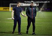 29 October 2021; Dundalk head coach Vinny Perth, left, and coach Liam Burns before the SSE Airtricity League Premier Division match between Dundalk and Waterford at Oriel Park in Dundalk, Louth. Photo by Ben McShane/Sportsfile