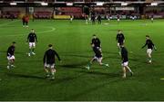 29 October 2021; Cork City players during the warm up before the SSE Airtricity League First Division match between Cork City and Galway United at Turners Cross in Cork. Photo by Michael P Ryan/Sportsfile