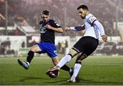 29 October 2021; Patrick Hoban of Dundalk in action against Darragh Power of Waterford during the SSE Airtricity League Premier Division match between Dundalk and Waterford at Oriel Park in Dundalk, Louth. Photo by Ben McShane/Sportsfile