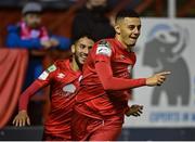 29 October 2021; Yousef Mahdy of Shelbourne celebrates after scoring his side's first goal during the SSE Airtricity League First Division match between Shelbourne and UCD at Tolka Park in Dublin. Photo by Seb Daly/Sportsfile