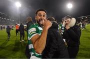 29 October 2021; Roberto Lopes of Shamrock Rovers celebrates after the SSE Airtricity League Premier Division match between Shamrock Rovers and Finn Harps at Tallaght Stadium in Dublin. Photo by Eóin Noonan/Sportsfile