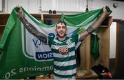 29 October 2021; Lee Grace of Shamrock Rovers celebrates after the SSE Airtricity League Premier Division match between Shamrock Rovers and Finn Harps at Tallaght Stadium in Dublin. Photo by Stephen McCarthy/Sportsfile