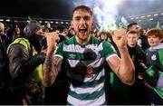 29 October 2021; Lee Grace of Shamrock Rovers celebrates after the SSE Airtricity League Premier Division match between Shamrock Rovers and Finn Harps at Tallaght Stadium in Dublin. Photo by Stephen McCarthy/Sportsfile