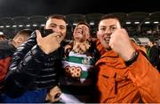 29 October 2021; Ronan Finn of Shamrock Rovers celebrates amongst supporters after the SSE Airtricity League Premier Division match between Shamrock Rovers and Finn Harps at Tallaght Stadium in Dublin. Photo by Stephen McCarthy/Sportsfile