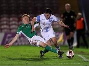 29 October 2021; Alec Byrne of Cork City in action against Shane Doherty of Galway United during the SSE Airtricity League First Division match between Cork City and Galway United at Turners Cross in Cork. Photo by Michael P Ryan/Sportsfile