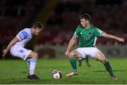 29 October 2021; Cian Bargary of Cork City in action against Conor Horgan of Galway United during the SSE Airtricity League First Division match between Cork City and Galway United at Turners Cross in Cork. Photo by Michael P Ryan/Sportsfile