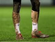 29 October 2021; A general view of the boots of Cork City goalkeeper David Harrington before the SSE Airtricity League First Division match between Cork City and Galway United at Turners Cross in Cork. Photo by Michael P Ryan/Sportsfile
