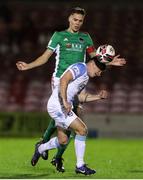 29 October 2021; Shane Doherty of Galway United in action against Cian Coleman of Cork City during the SSE Airtricity League First Division match between Cork City and Galway United at Turners Cross in Cork. Photo by Michael P Ryan/Sportsfile