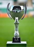 30 October 2021; A general view of the cup before the President's junior cup final match between Fairview Rangers and Willowbank FC at Tallaght Stadium in Dublin. Photo by Piaras Ó Mídheach/Sportsfile