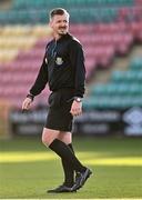 30 October 2021; Referee Andrew Cleary during the President's junior cup final match between Fairview Rangers and Willowbank FC at Tallaght Stadium in Dublin. Photo by Piaras Ó Mídheach/Sportsfile