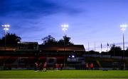 30 October 2021; Shelbourne players walk the pitch before the SSE Airtricity Women's National League match between Shelbourne and Galway WFC at Tolka Park in Dublin. Photo by Sam Barnes/Sportsfile