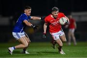 30 October 2021; Lee Brennan of Trillick in action against Colm O'Neill of Dromore during the Tyrone County Senior Football Championship Semi-Final match between Dromore and Trillick at Healy Park in Omagh, Tyrone. Photo by Ramsey Cardy/Sportsfile