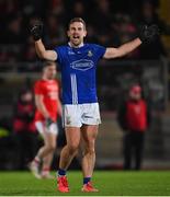 30 October 2021; Niall Sludden of Dromore celebrates a late point during the Tyrone County Senior Football Championship Semi-Final match between Dromore and Trillick at Healy Park in Omagh, Tyrone. Photo by Ramsey Cardy/Sportsfile