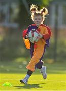 31 October 2021; Kayleigh Casey during a Leinster Rugby Halloween Mini Training Session at Blackrock RFC in Dublin. Photo by Brendan Moran/Sportsfile