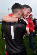 31 October 2021; Anthony Butler, right, and Paul Whelan of Pádraig Pearses celebrate after their side's victory in the Roscommon County Senior Club Football Championship Final match between Clann na nGael and Padraig Pearses at Dr Hyde Park in Roscommon. Photo by Seb Daly/Sportsfile